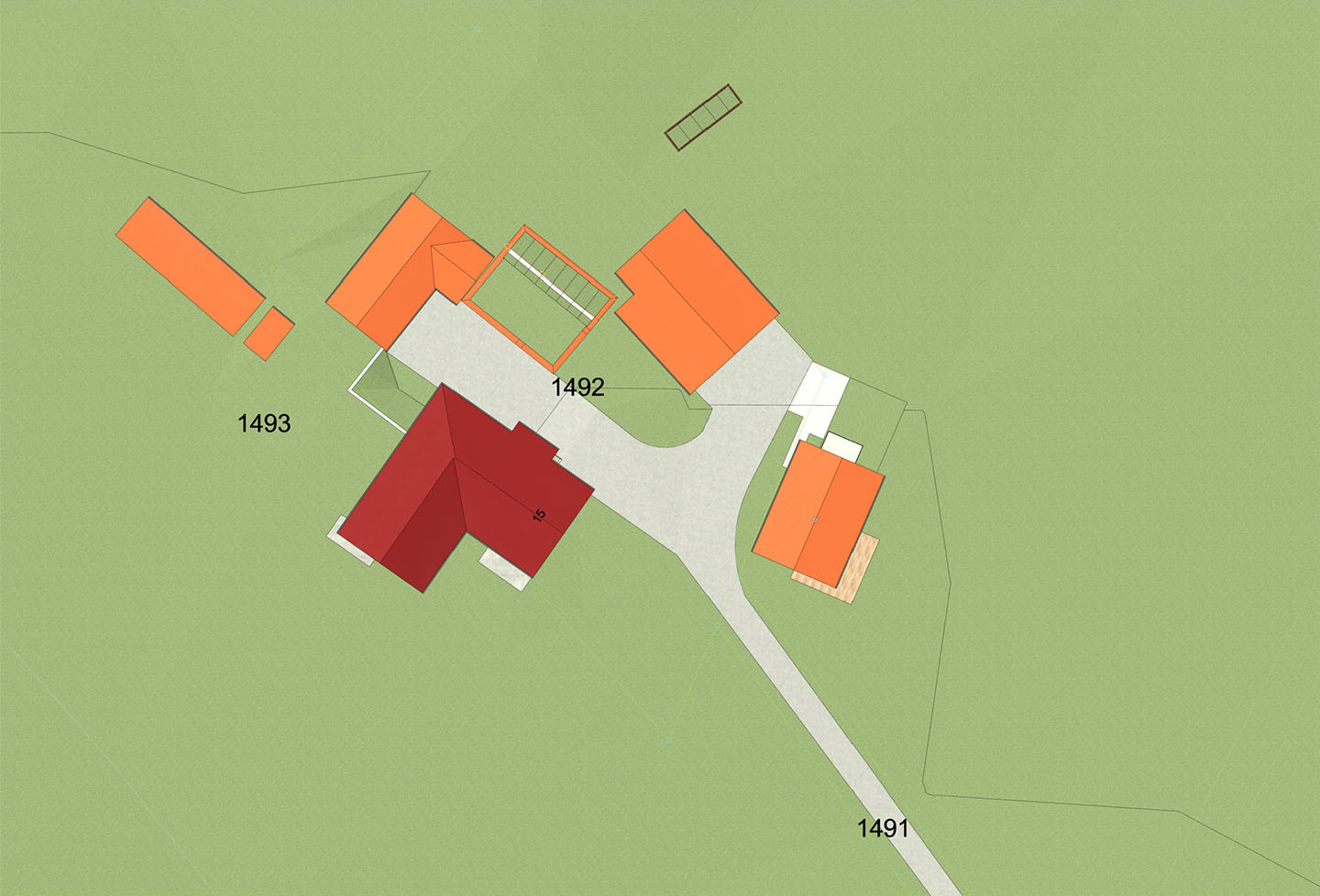 Lageplan mit Altenteiler, Hofstelle bei Traitsching